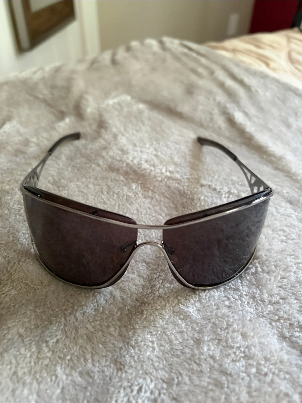 YSL Shield Sunglasses in Dark Gray - Contemporary Wraparound Style